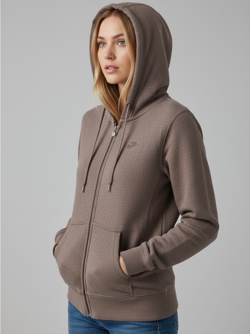 Nike Women’s Brown Zip-Up Hoodie